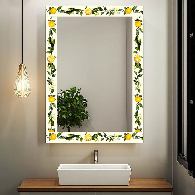 IVN Wallpaper Border Peel and Stick Wall Lemon Floral Decorative Wall Trim Self Adhesive Border for Walls Mirror Frame Accent Strip for Bedroom Kitchen LivingRoom Fresh Design 4x196 Inch - Image 4